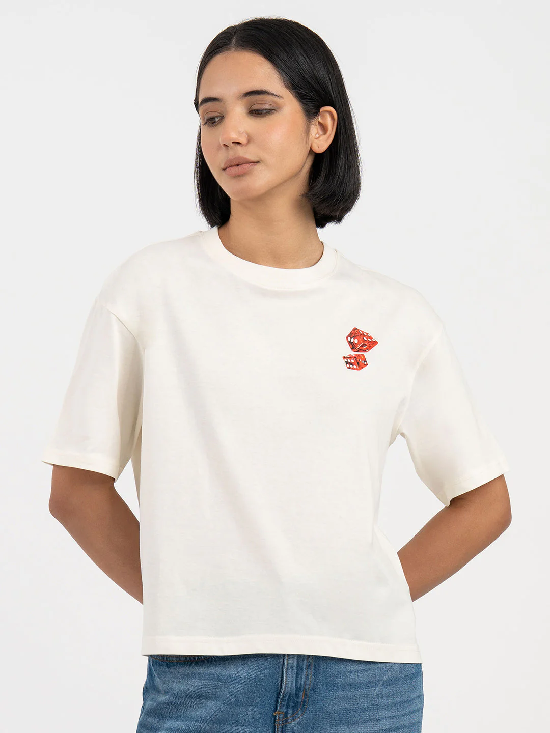 Cream T-Shirt for Women - Image 6