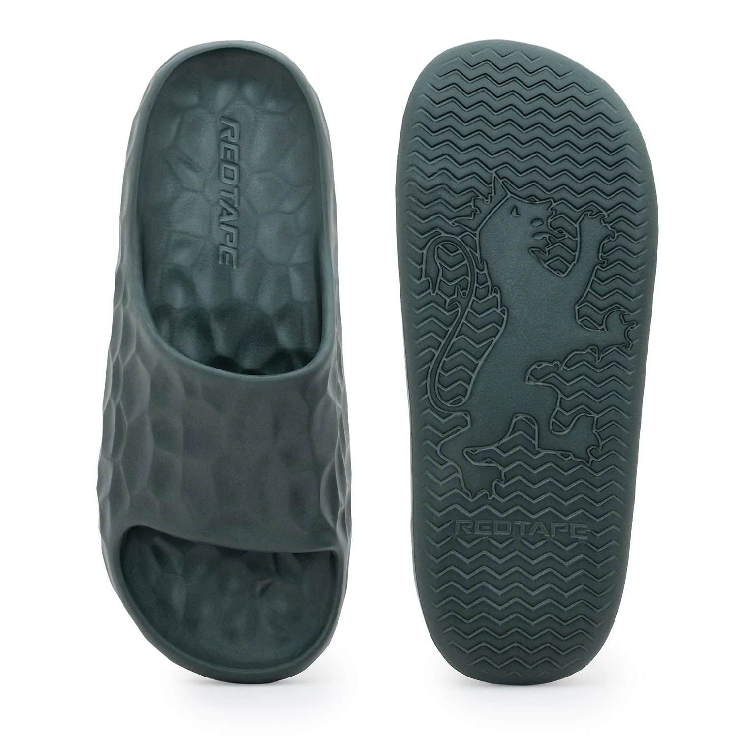 Dark Green Pool Sliders for Men - Image 5