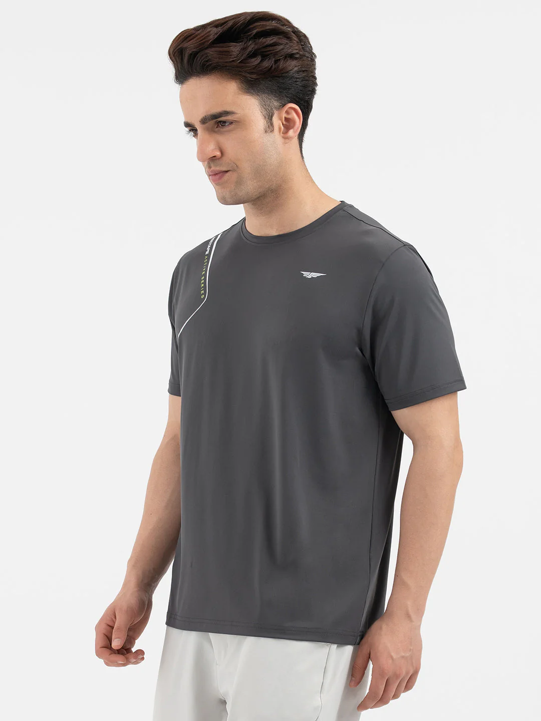 Red Tape Dark Grey T-Shirt for Men | Graphic Activewear - Image 2