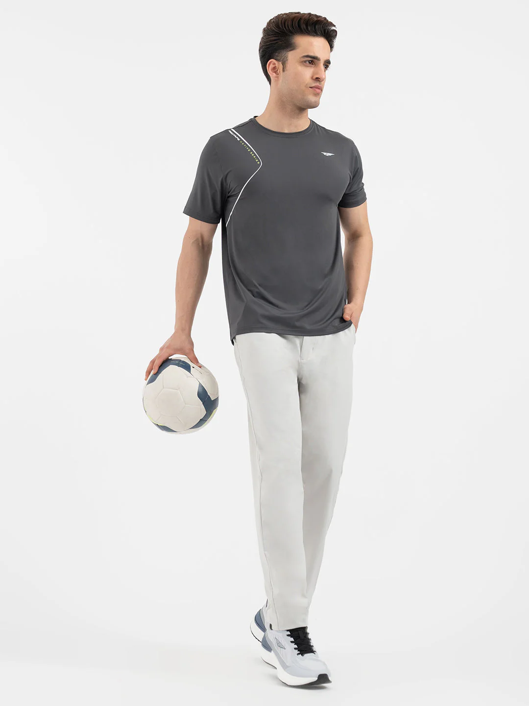 Red Tape Dark Grey T-Shirt for Men | Graphic Activewear - Image 5