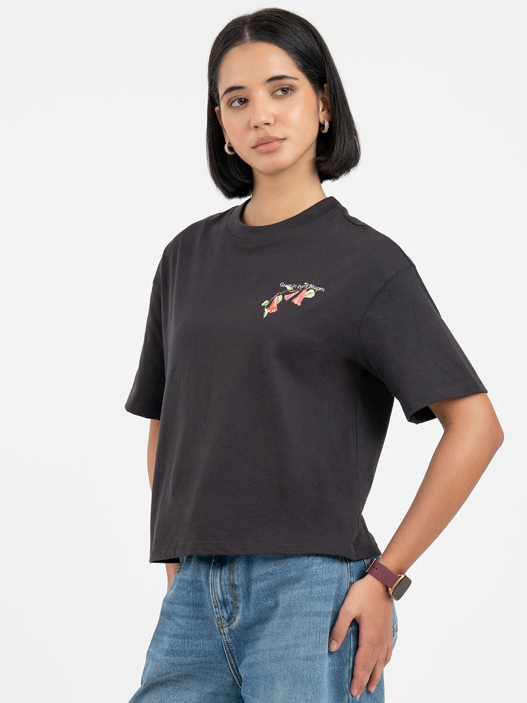 Dark Grey T-Shirt for Women - Image 2