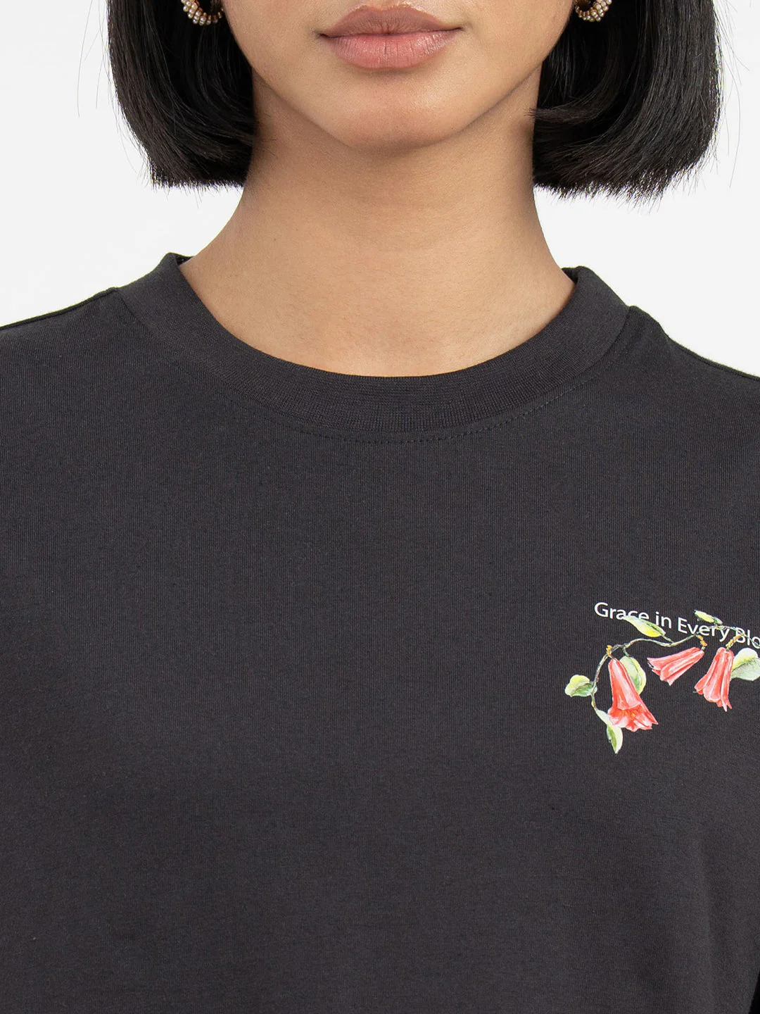 Dark Grey T-Shirt for Women - Image 4