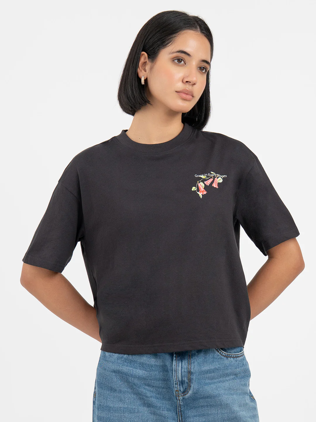Dark Grey T-Shirt for Women - Image 7