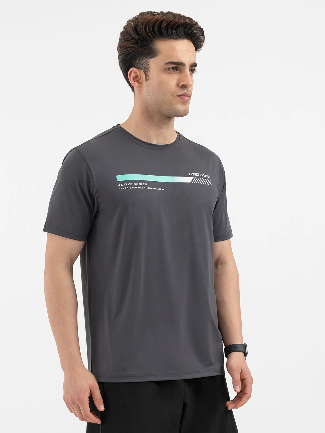 Red Tape Dark Grey T-Shirt for Men | Graphic Activewear - Image 6