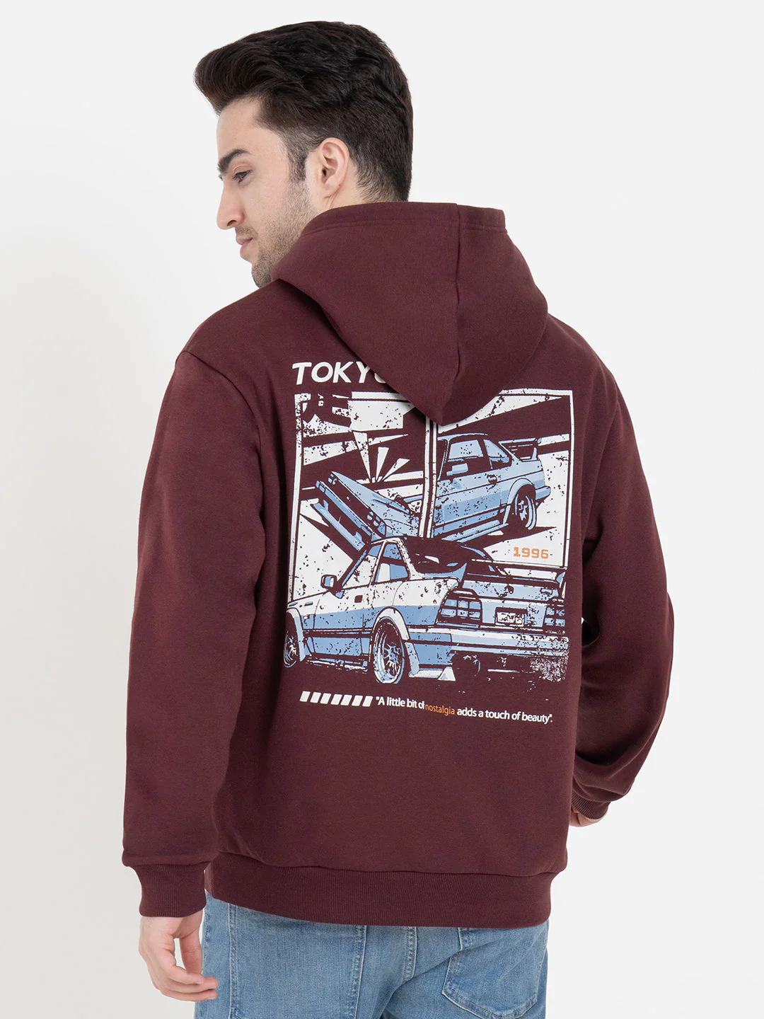 Dark Maroon Hoodies for Men | Bold Graphic Winter Style - Image 5