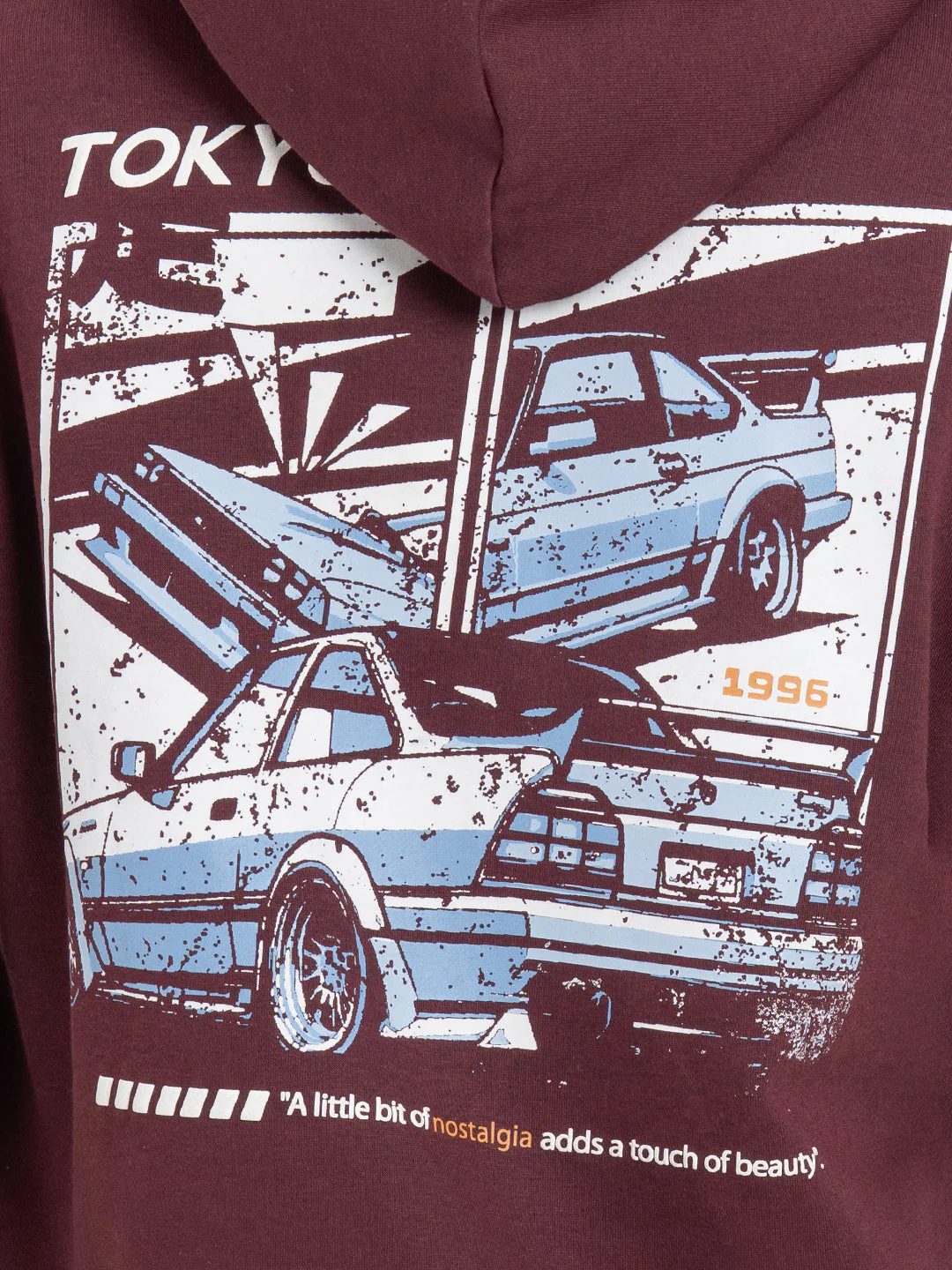 Dark Maroon Hoodies for Men | Bold Graphic Winter Style - Image 6