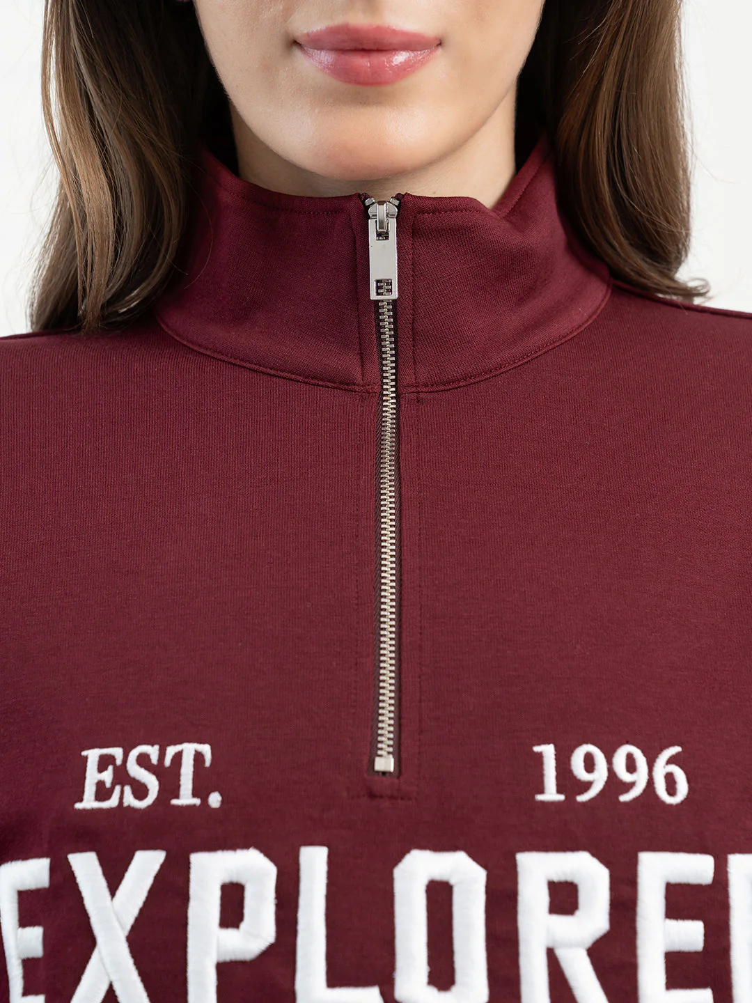 Dark Maroon Sweatshirt for Women - Image 6