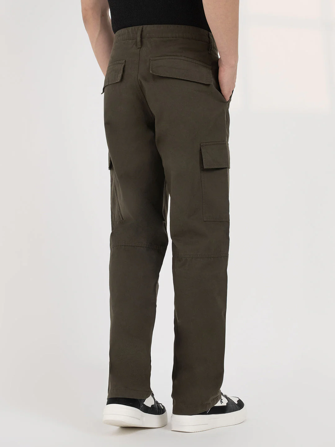 Dark Olive Cargo Trousers for Men | Everyday Casual Wear - Image 3