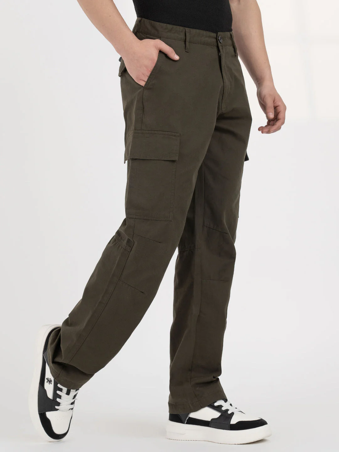 Dark Olive Cargo Trousers for Men | Everyday Casual Wear - Image 6