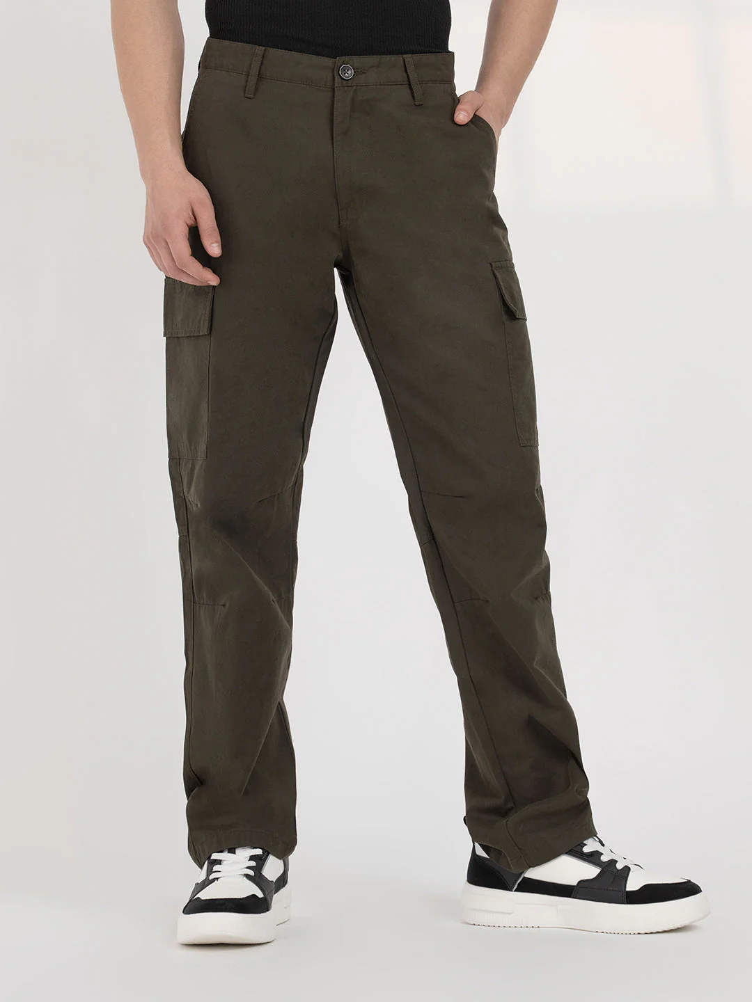 Dark Olive Cargo Trousers for Men | Everyday Casual Wear - Image 7