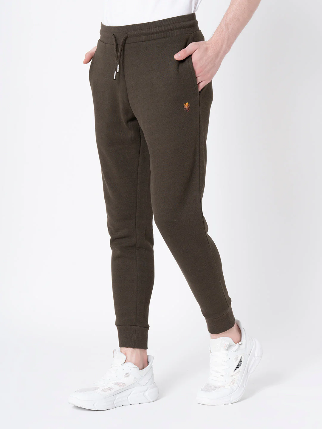 Dark Olive Solid Jogger For Men - Image 2