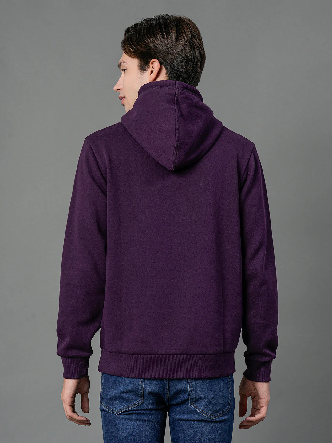 Dark Purple Regular Fit Hoodie for Men - Image 3