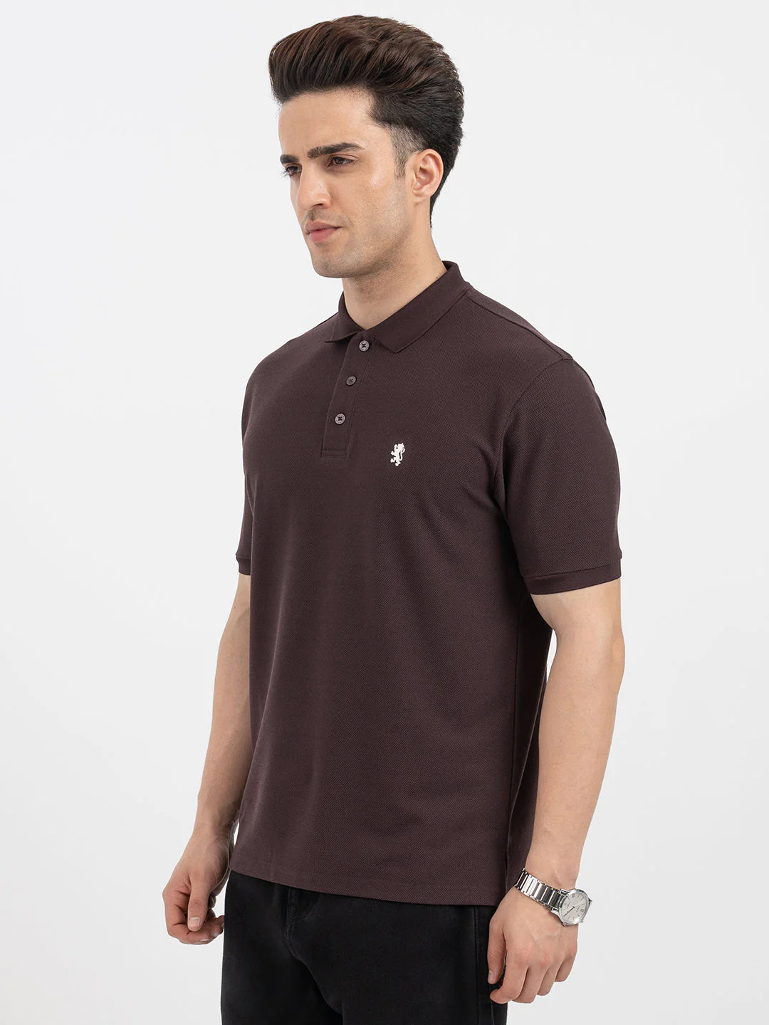 Red Tape Dark Wine Polo T-Shirt for Men - Image 2