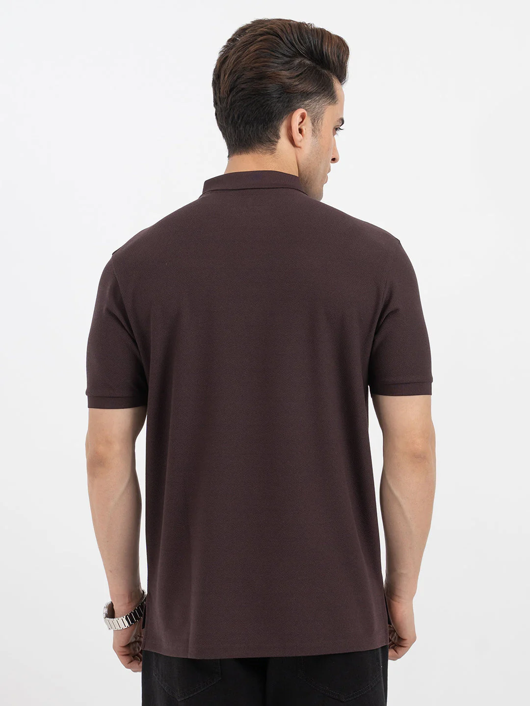 Red Tape Dark Wine Polo T-Shirt for Men - Image 3