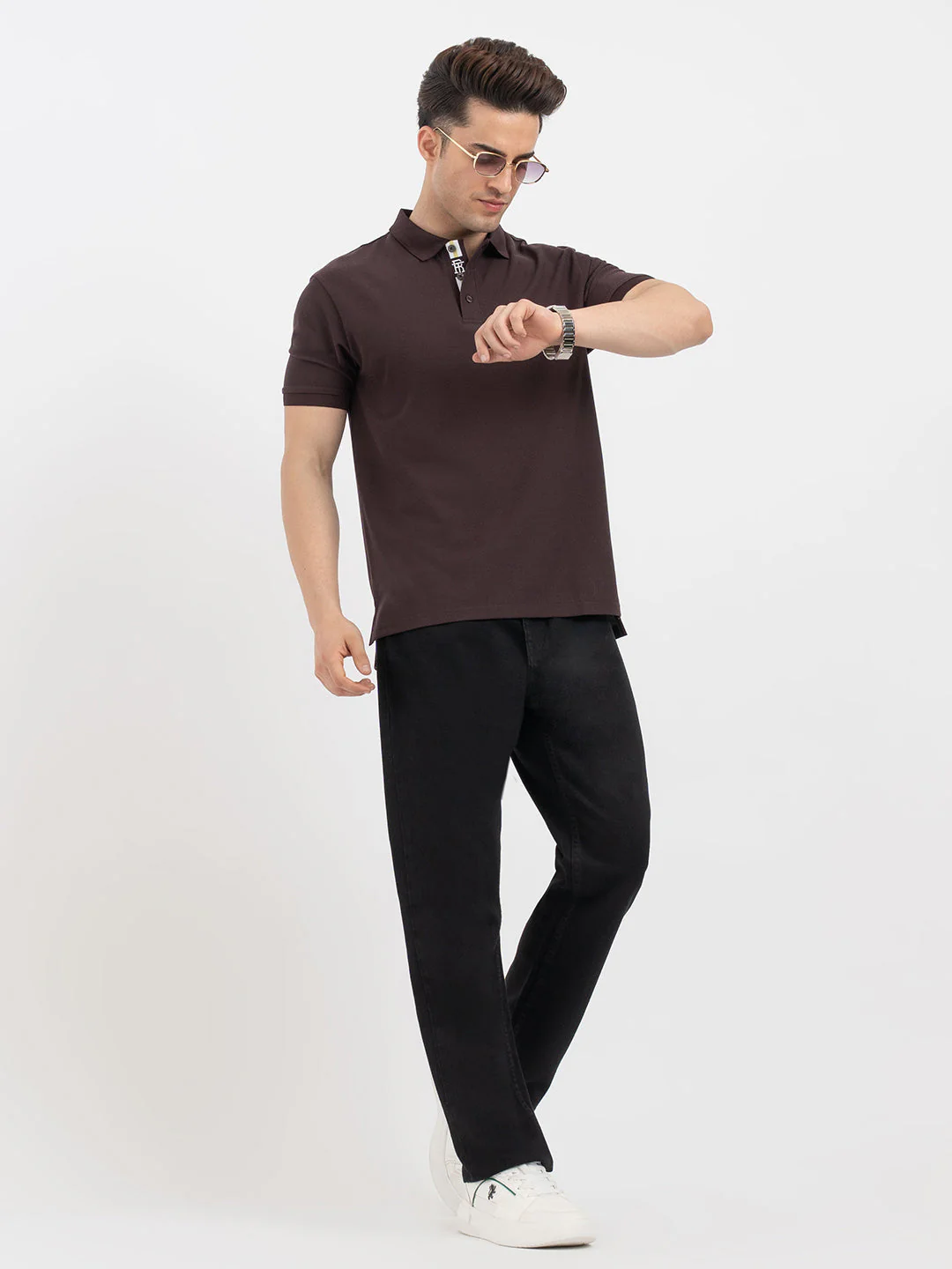 Red Tape Dark Wine Polo T-Shirt for Men - Image 5