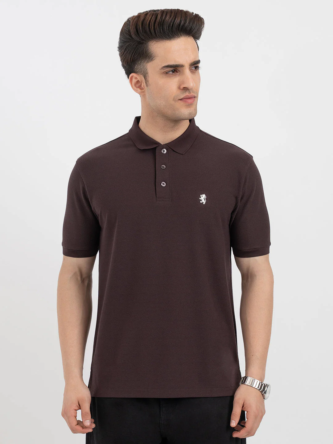 Red Tape Dark Wine Polo T-Shirt for Men - Image 8