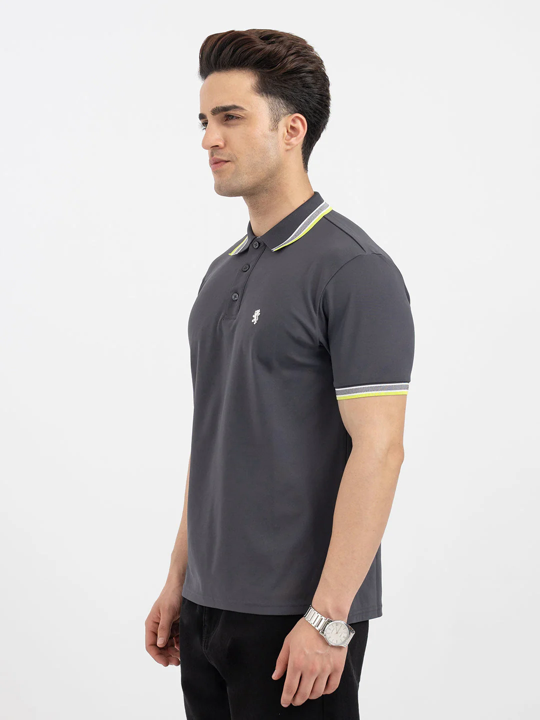 Red Tape Dark Grey Polo T-Shirt for Men - Image 2