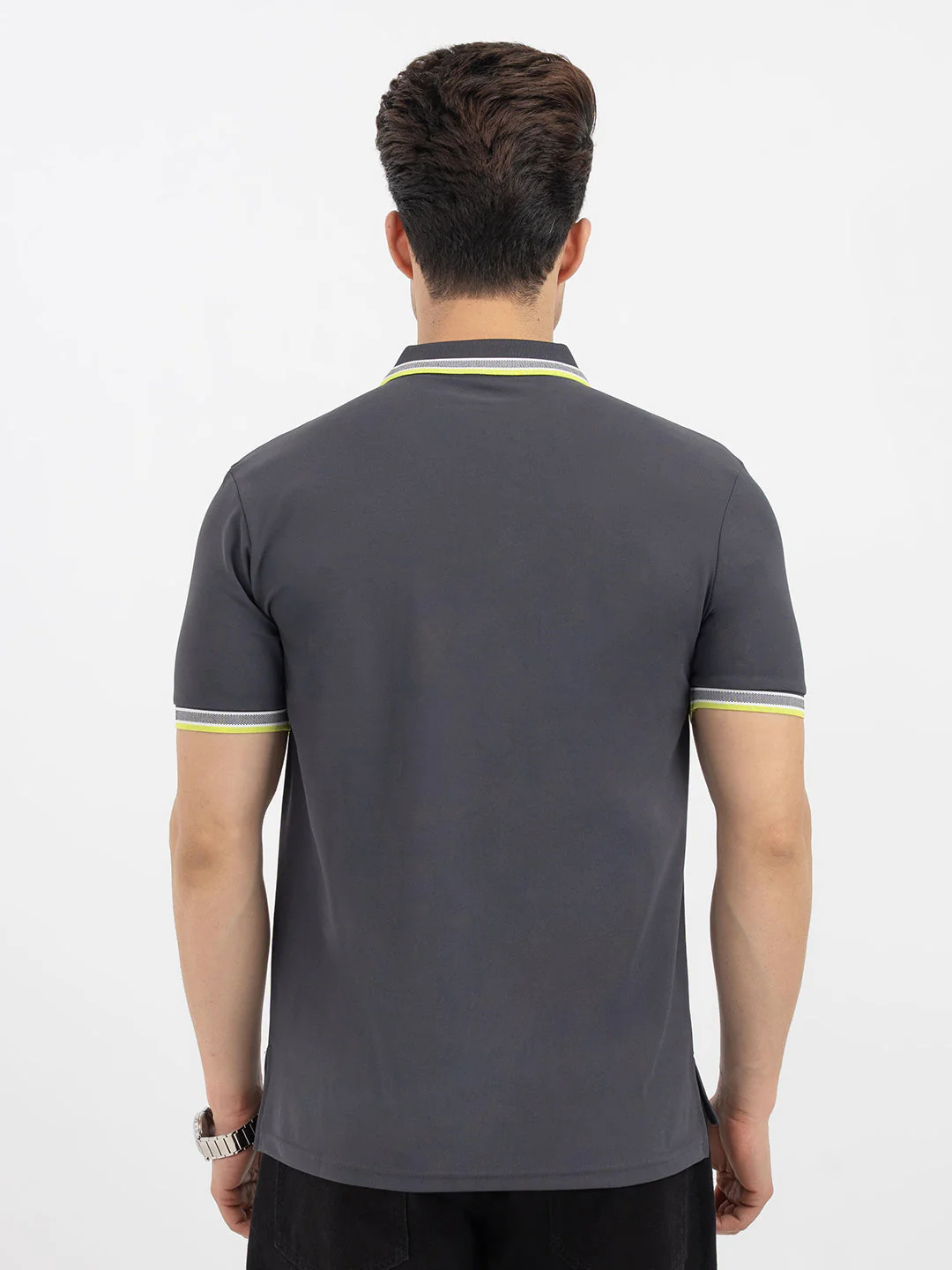 Red Tape Dark Grey Polo T-Shirt for Men - Image 3