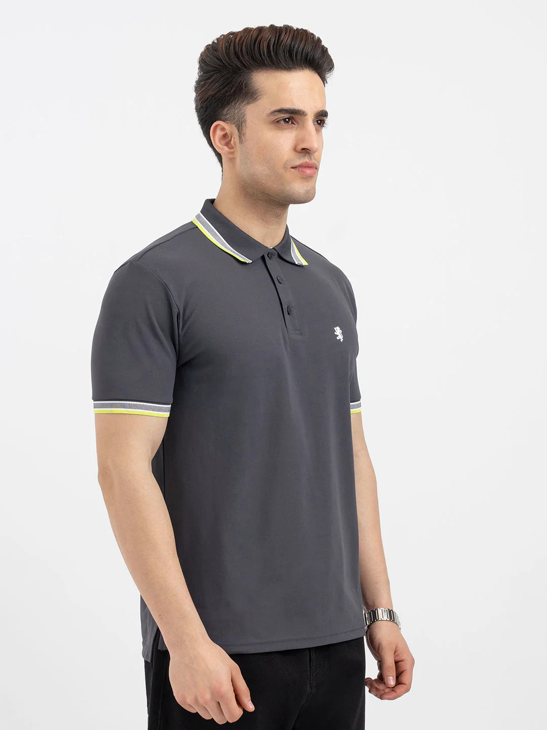 Red Tape Dark Grey Polo T-Shirt for Men - Image 6