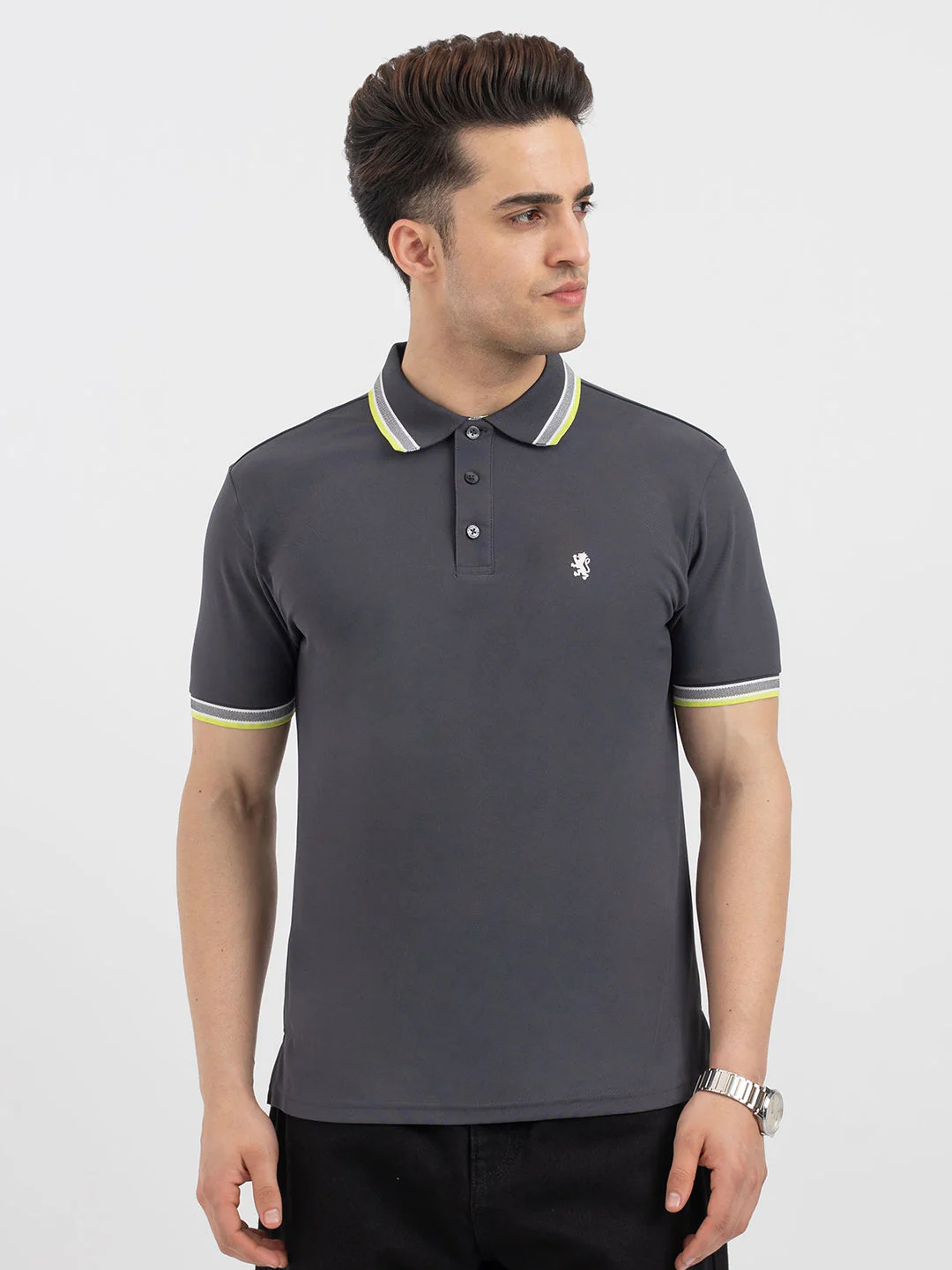 Red Tape Dark Grey Polo T-Shirt for Men - Image 8
