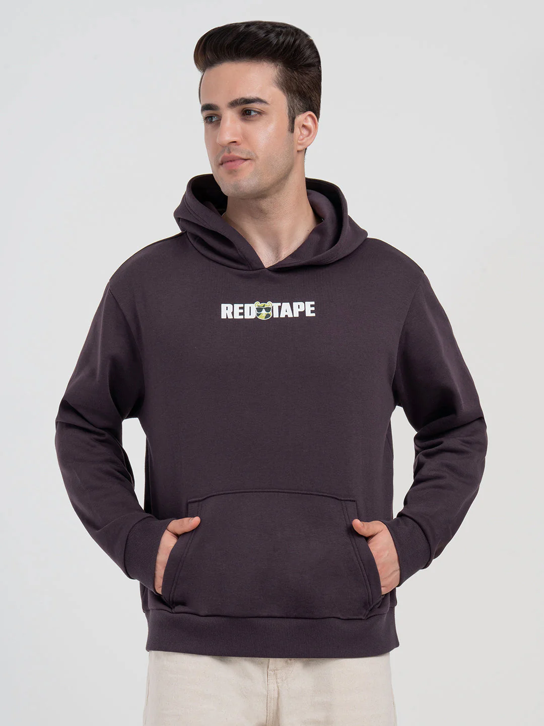 Deep Purple Graphic Winter Hoodie for Men | Casual Winter Comfort - Image 2
