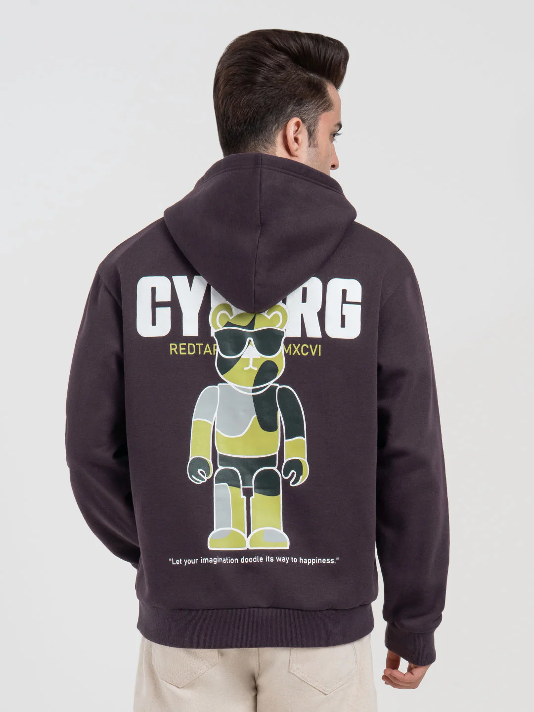 Deep Purple Graphic Winter Hoodie for Men | Casual Winter Comfort - Image 4
