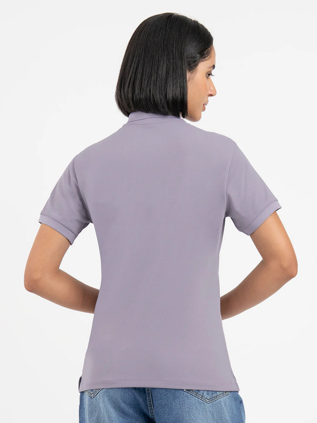Deep Purple Polo T-Shirt for Women - Image 3