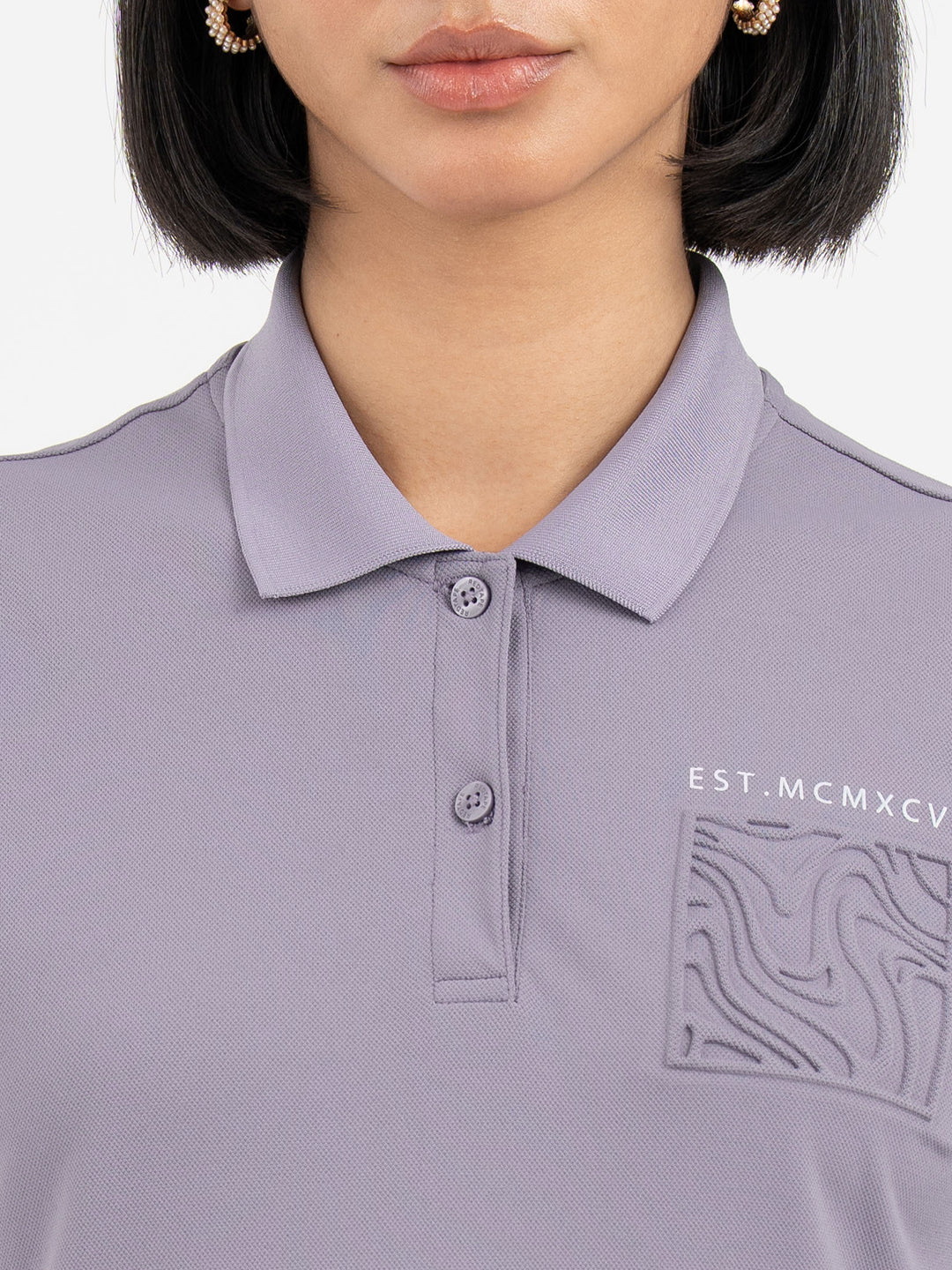 Deep Purple Polo T-Shirt for Women - Image 4
