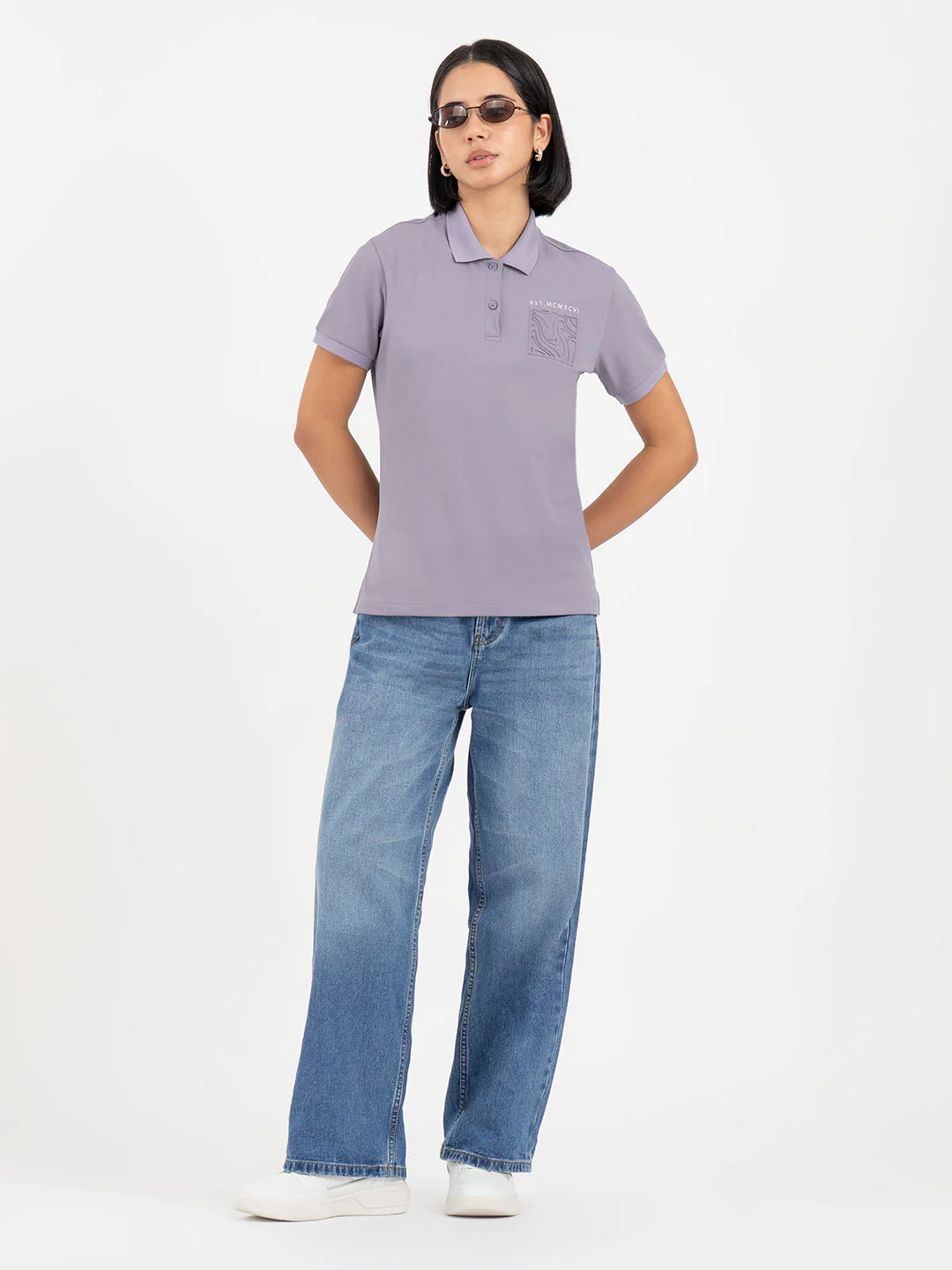 Deep Purple Polo T-Shirt for Women - Image 5