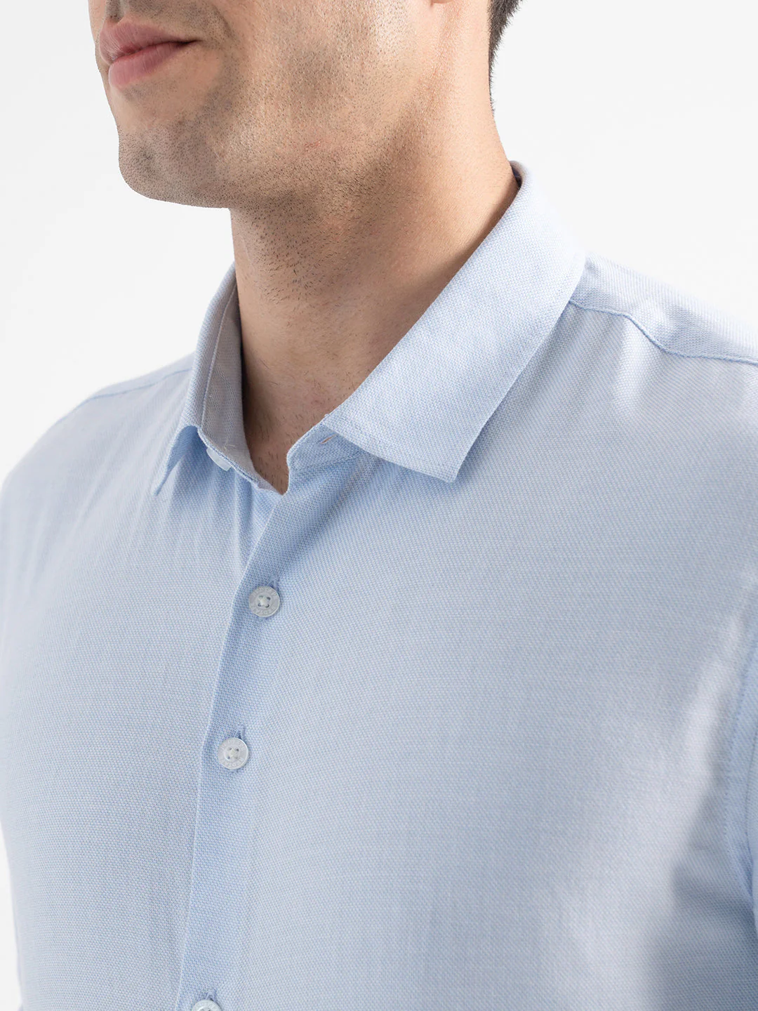 Dobby Blue Shirt for Men - Image 4