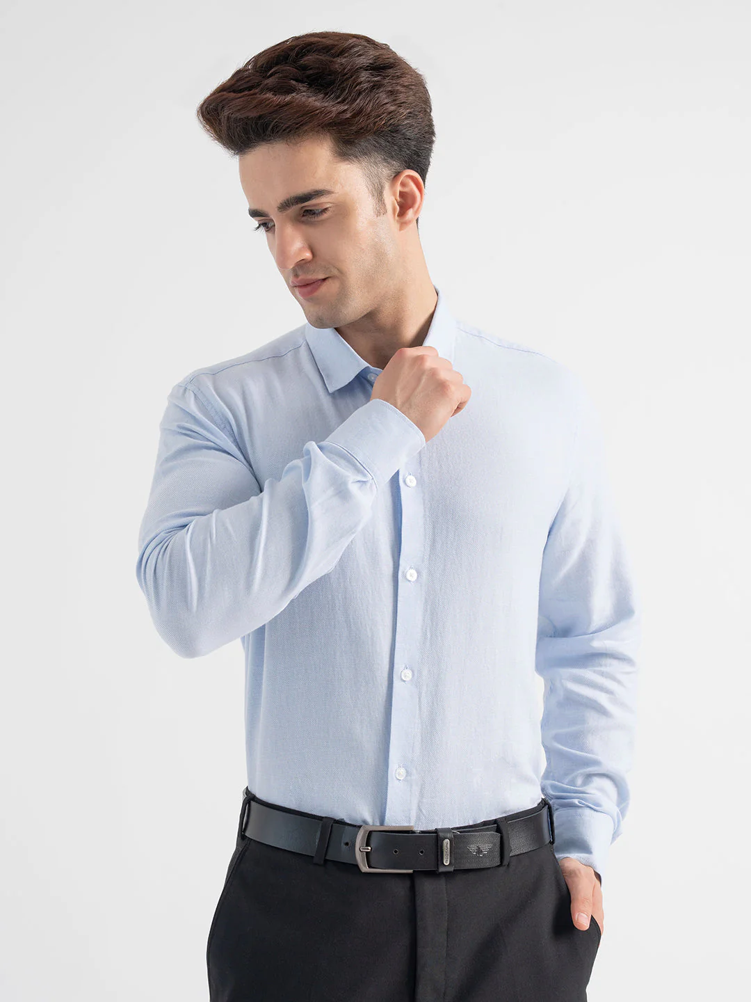 Dobby Blue Shirt for Men - Image 6