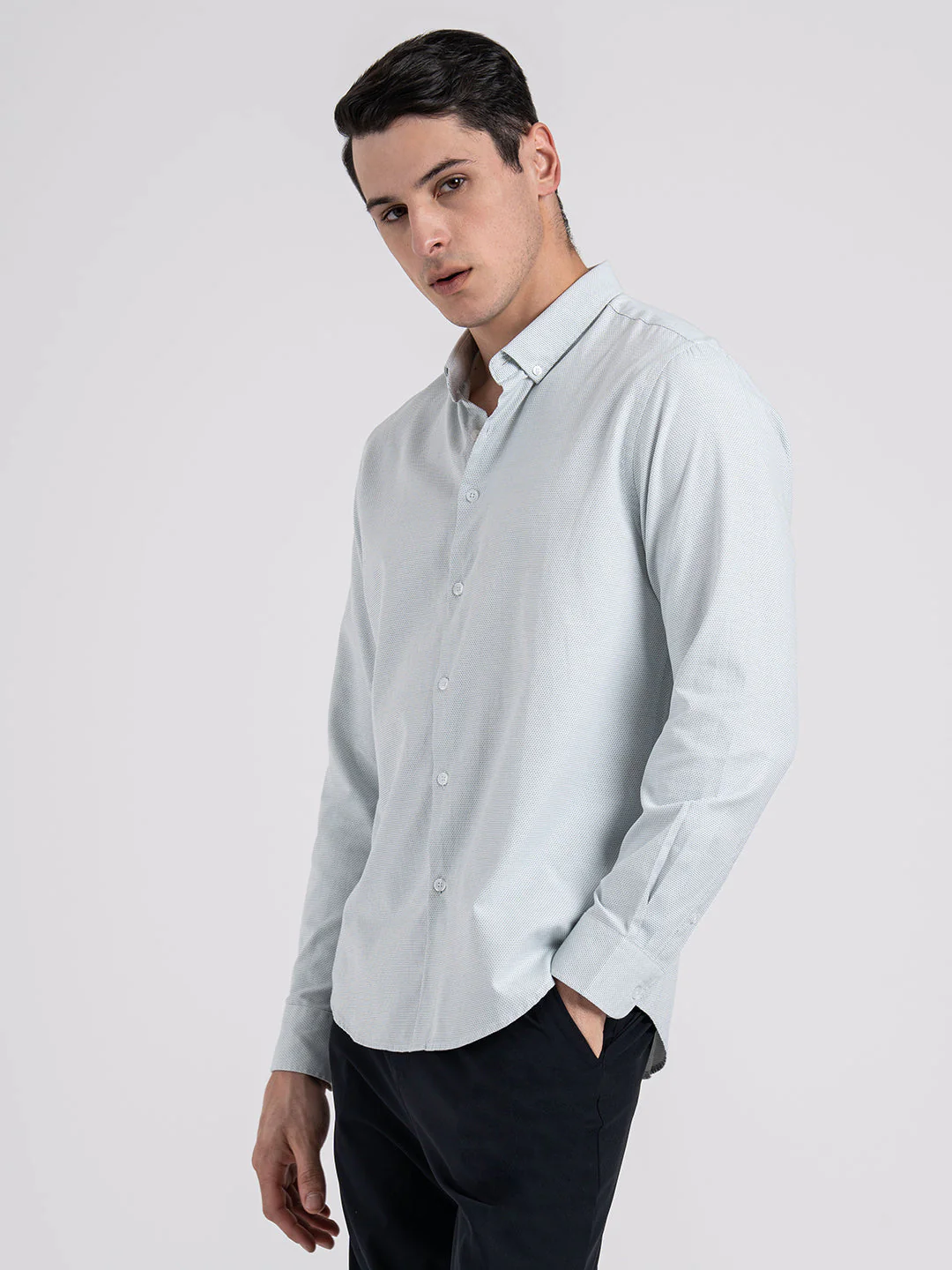 Dobby Button-Down Formal Shirt for Men - Image 3