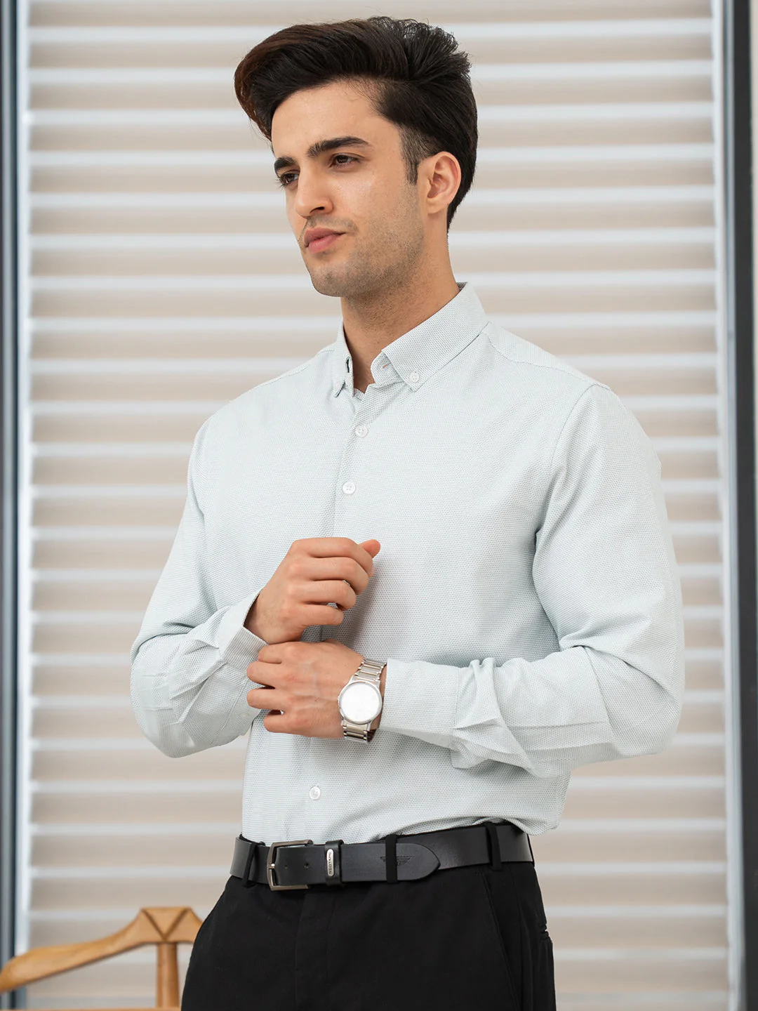 Dobby Button-Down Formal Shirt for Men | Premium & Minimalist Design - Image 2