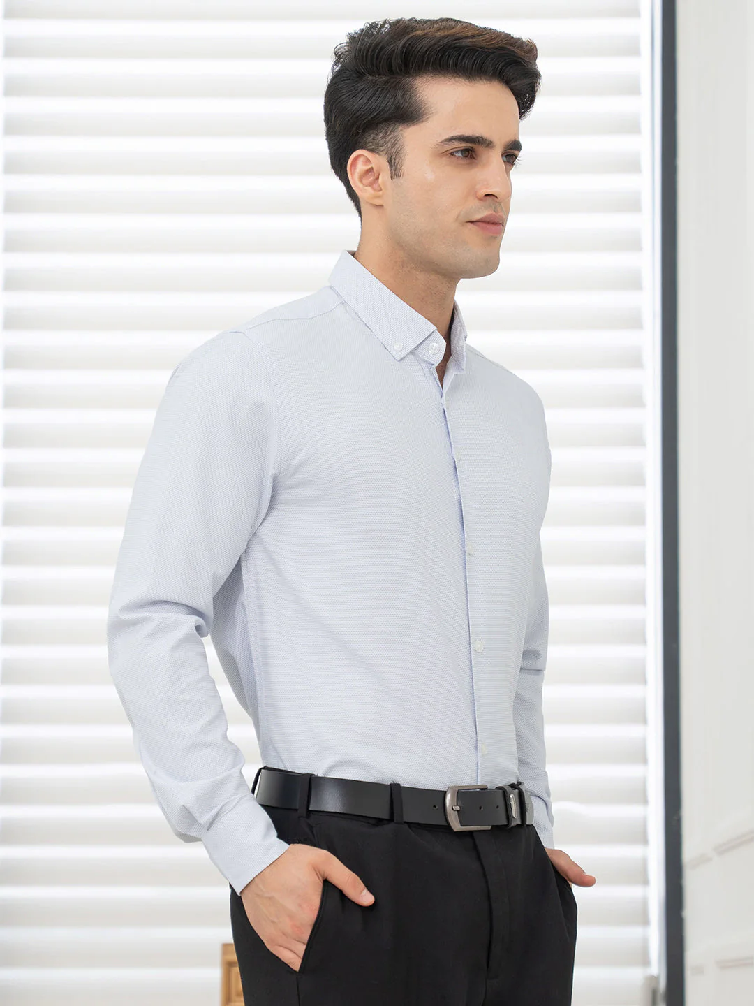 Dobby Button-Down Formal Shirt for Men | Premium & Minimalist Design - Image 7