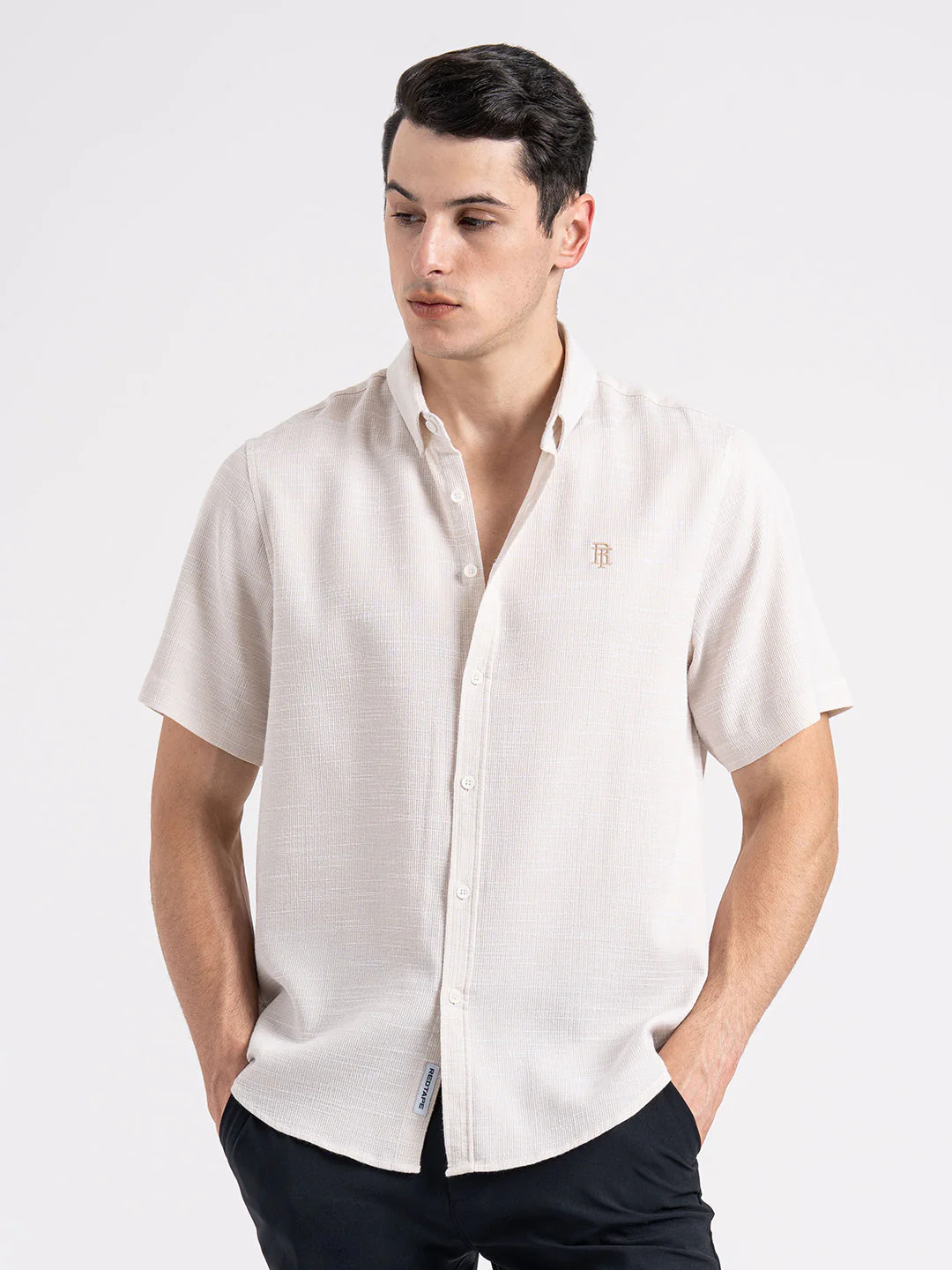 Dobby Half Slevee Button Down Shirt for Men | Your Go To for Comfort and Style - Image 6