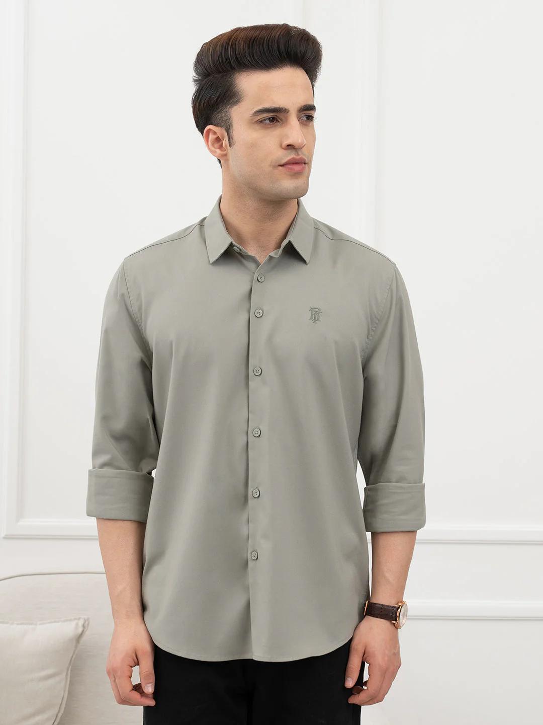 Dull Green Shirt Men - Image 2
