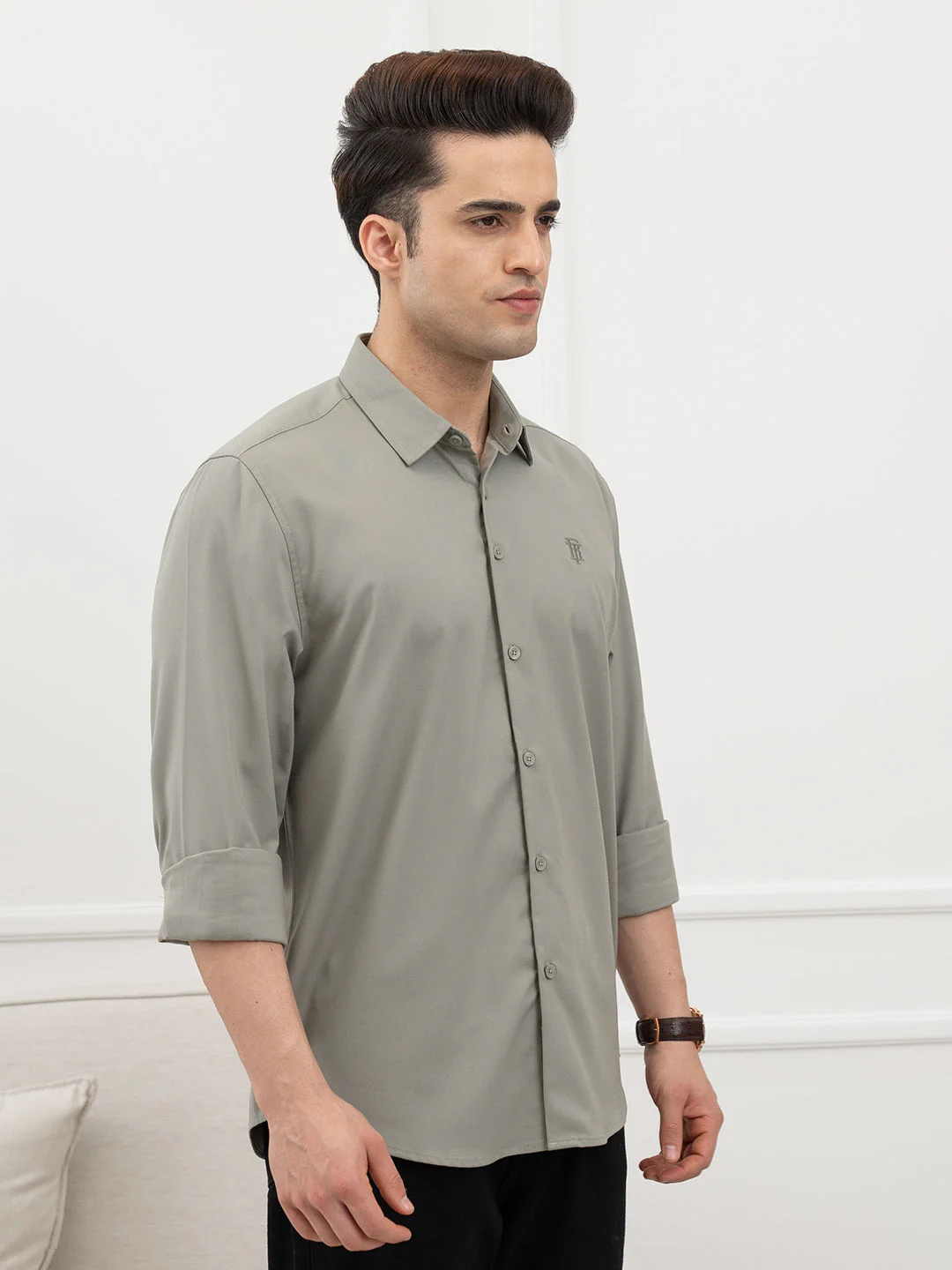 Dull Green Shirt Men - Image 3