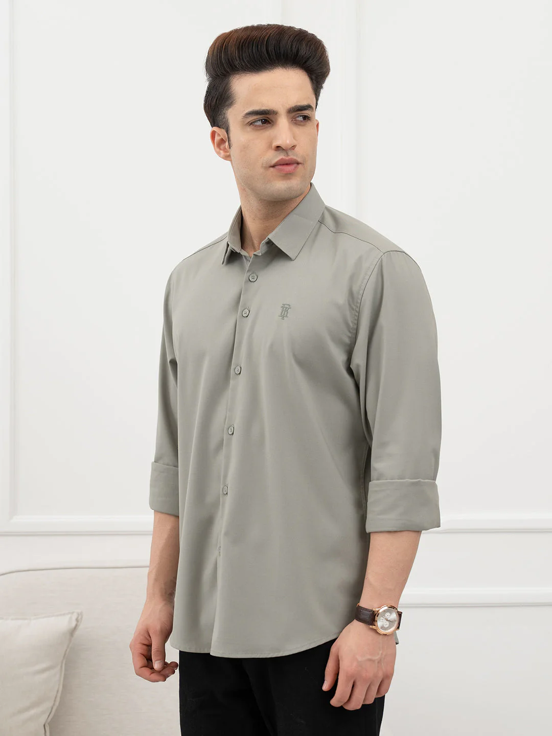 Dull Green Shirt Men - Image 6