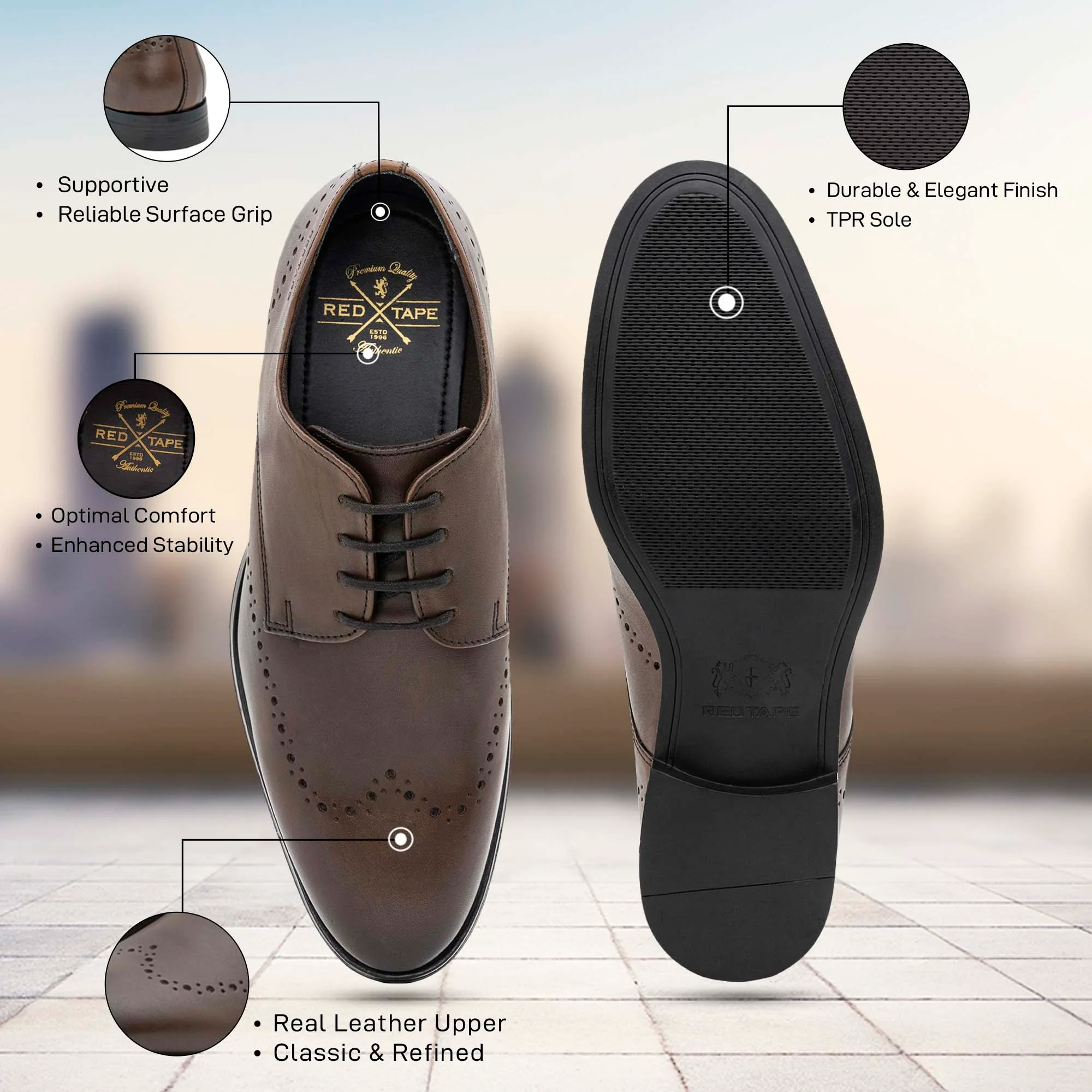 Formal Derby Leather Shoes for Men - Image 2