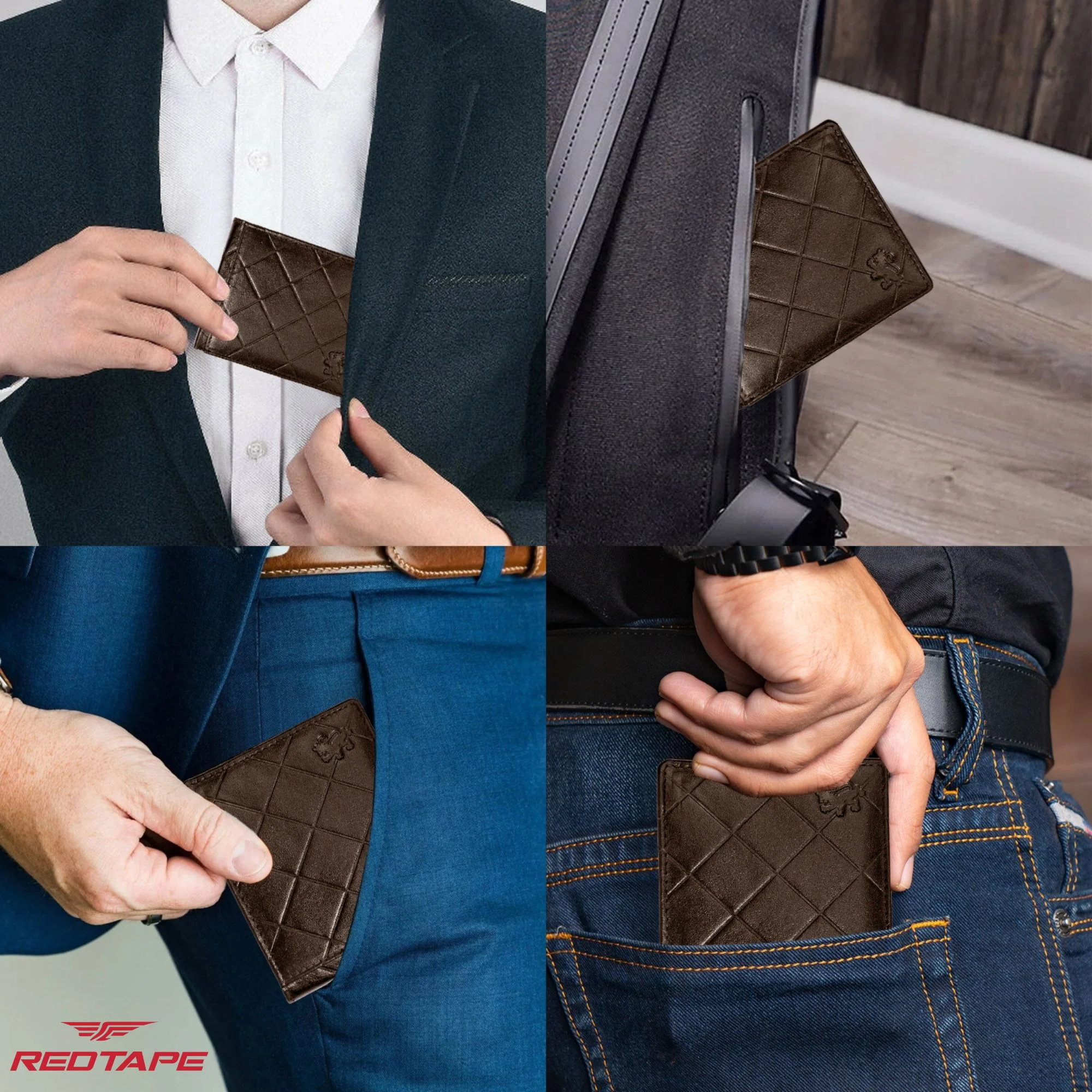 Men's Brown Leather Wallet - Image 7