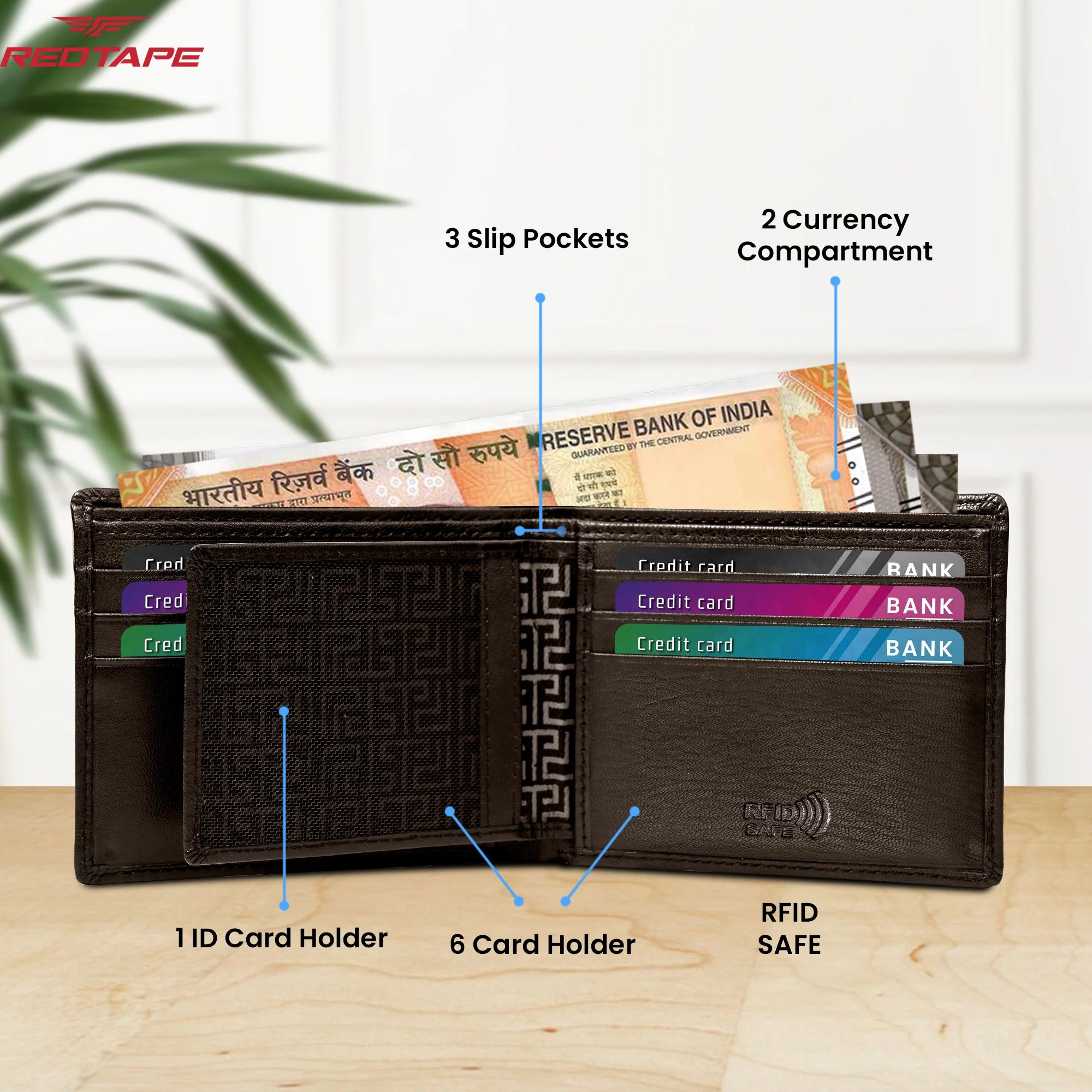 Brown Genuine Leather RFID Wallet for Men - Image 5