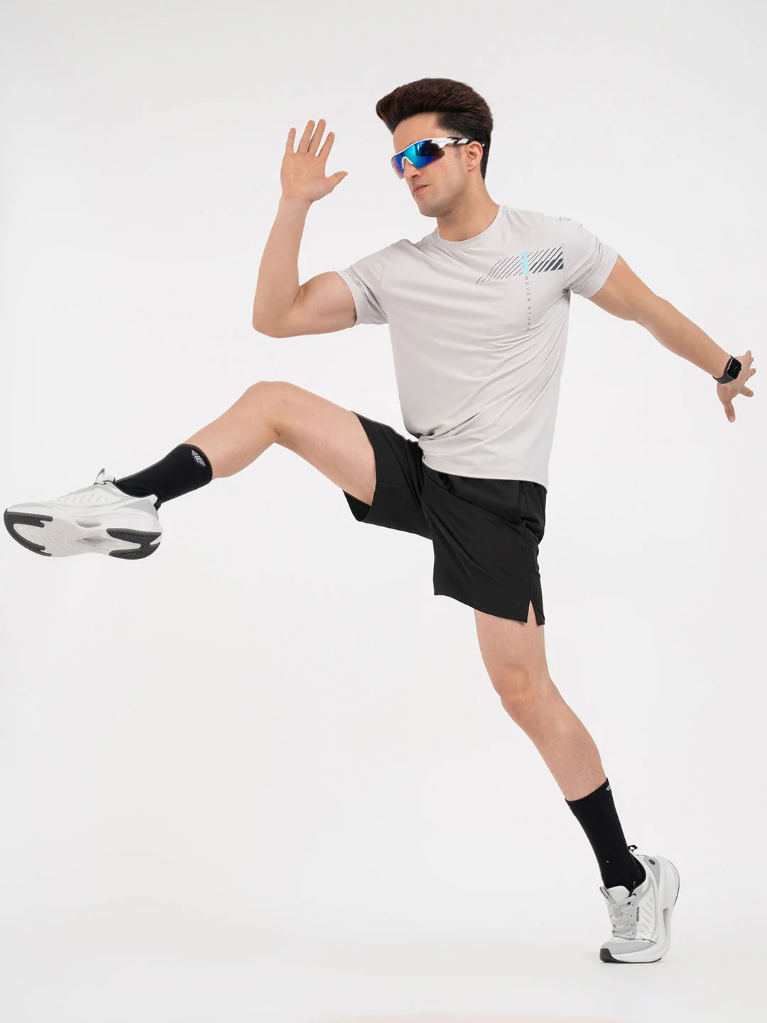 Graphic Light Grey Tshirt for Men | Daily Activewear - Image 5