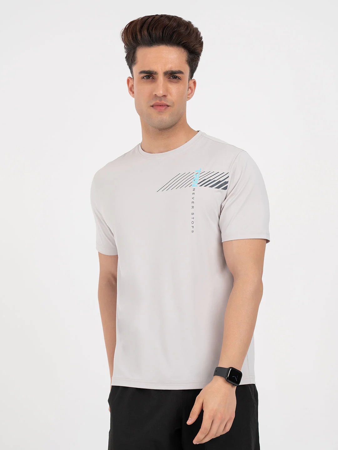 Graphic Light Grey Tshirt for Men | Daily Activewear - Image 7