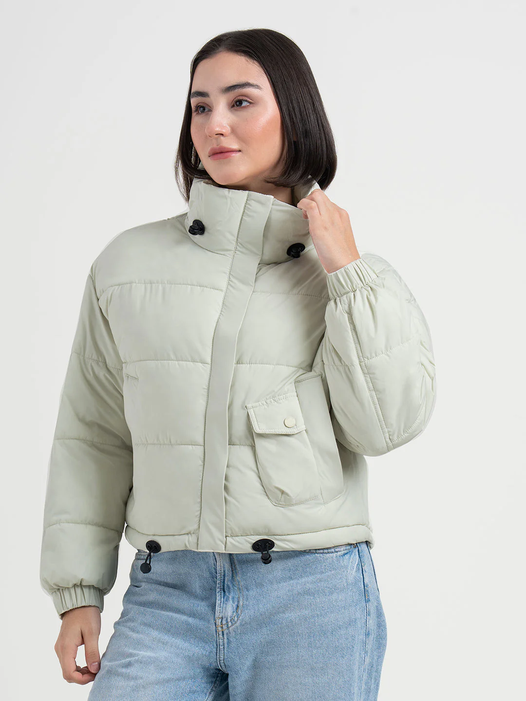 Green Bomber Jacket for Women | Stylish Winter Essential - Image 3