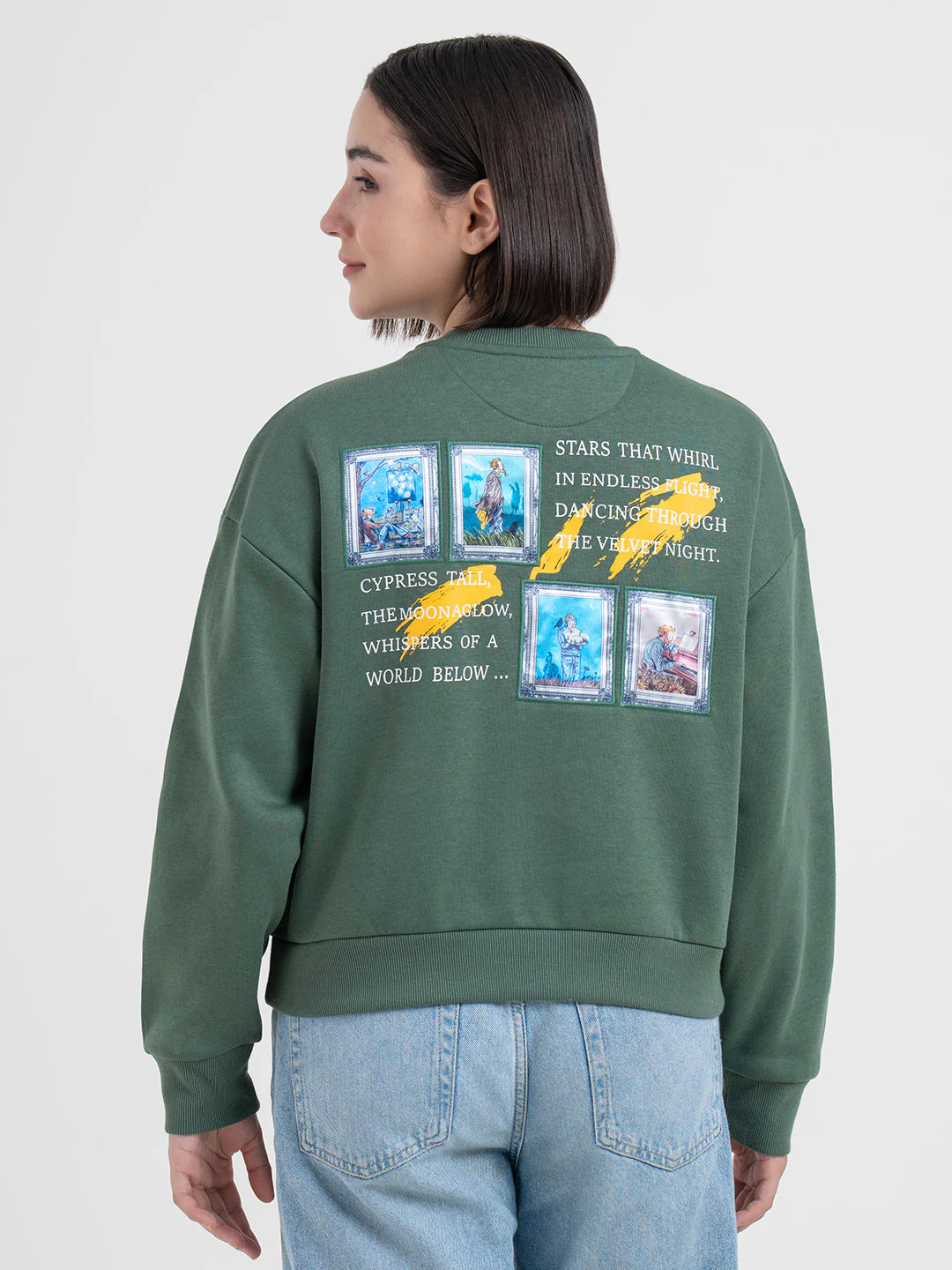 Green Graphic Sweatshirt for Women | Winter Fashion Statement - Image 5