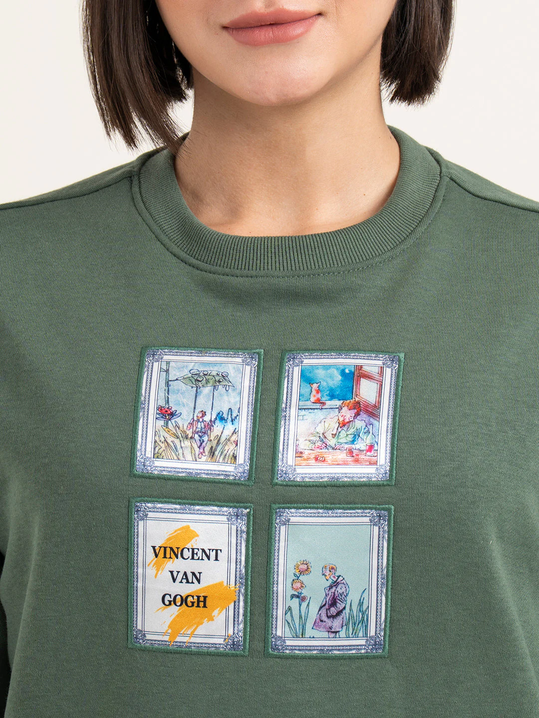 Green Graphic Sweatshirt for Women | Winter Fashion Statement - Image 6
