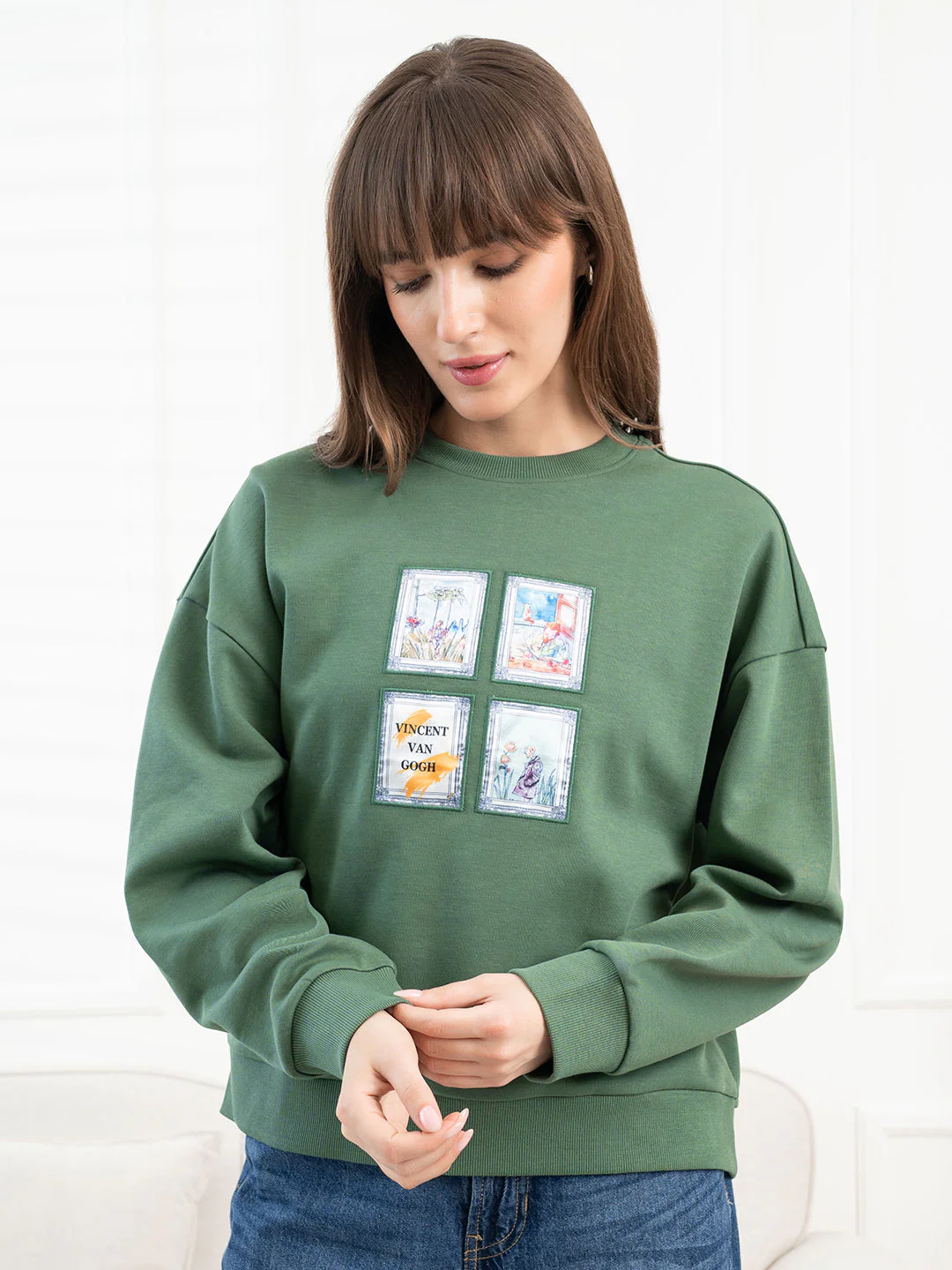 Green Sweatshirt for Women - Image 7