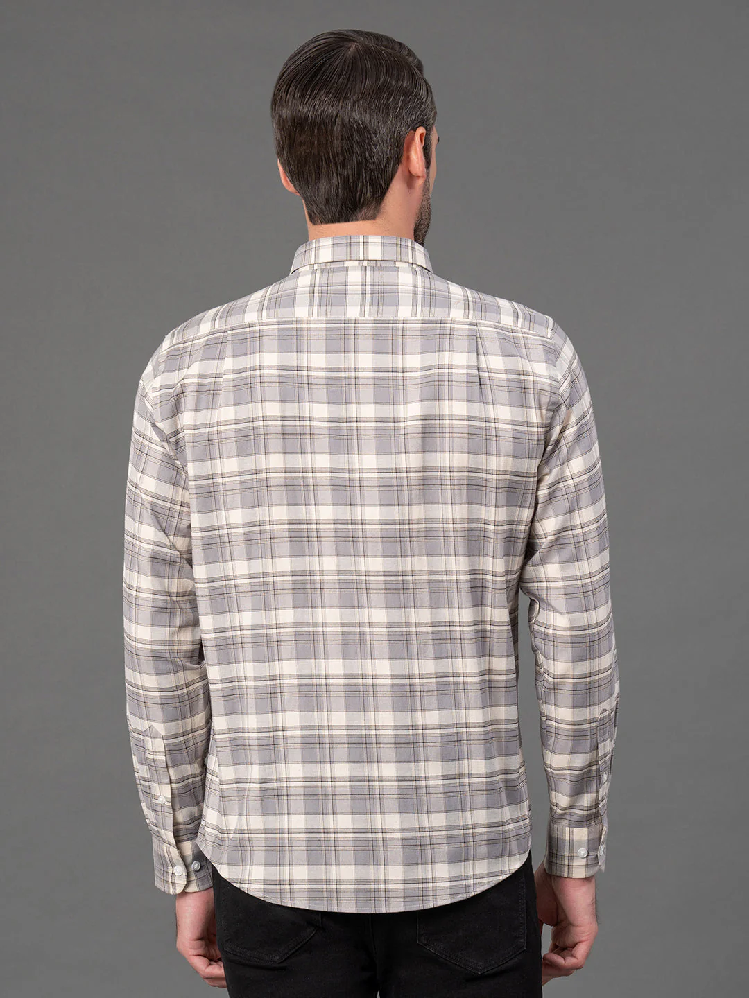 Grey Checked Shirt for Men - Image 3
