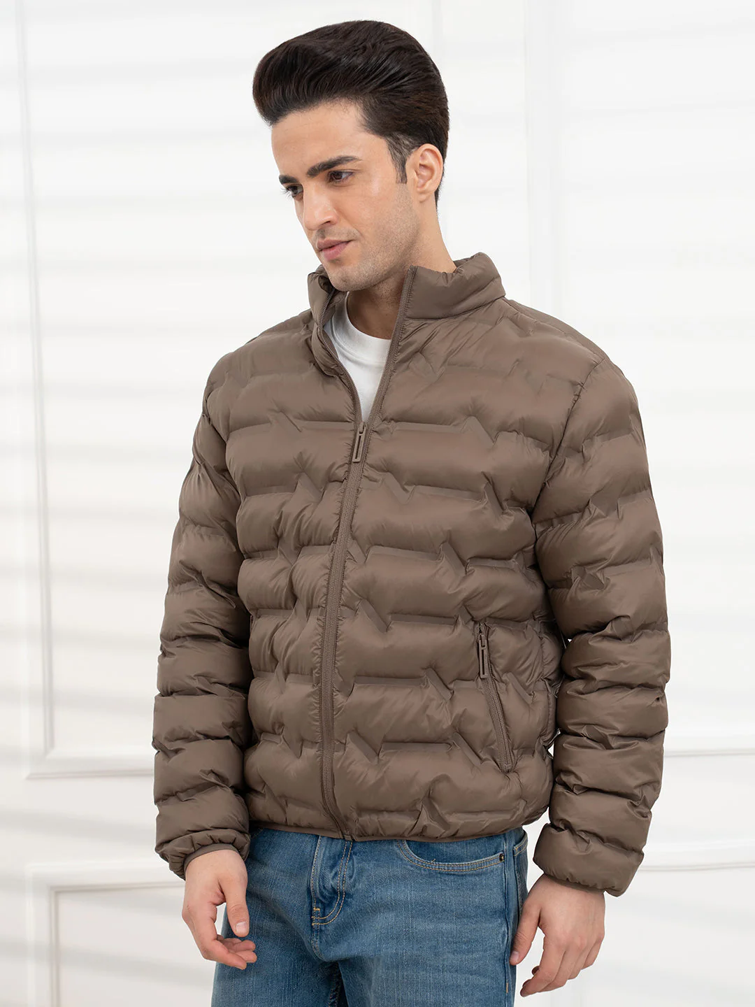 Grey Men's Heatseal Padded Jacket | All-Season Winter Protection - Image 3