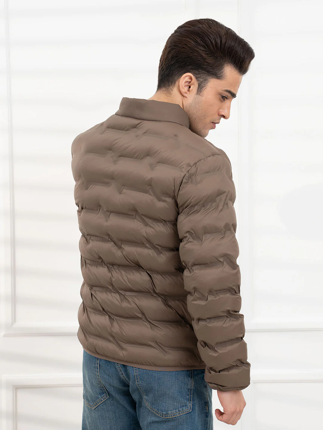 Grey Men's Heatseal Padded Jacket | All-Season Winter Protection - Image 4